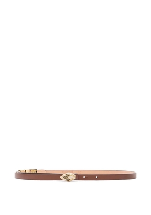 Roberto Cavalli snake-head crystal-embellished belt - Brown