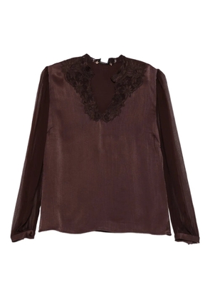 TWINSET lace-detailing blouse - Brown