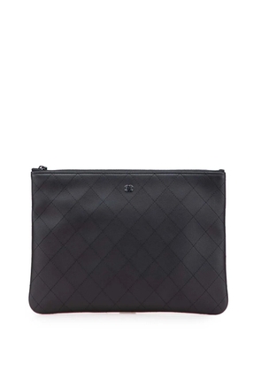 CHANEL Pre-Owned 2021-2025 Medium Stitched Calfskin CC Cosmetic Case clutch bag - Black