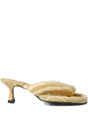 Ugo Paulon 50mm Patel graphic-print kitten-heel sandals - Yellow