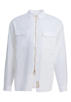 KAPITAL zipped-pocketed linen shirt - White