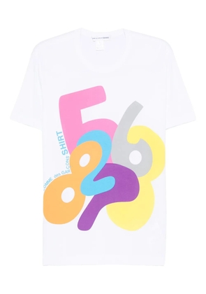 Comme Des Garçons Shirt number print T-shirt - White