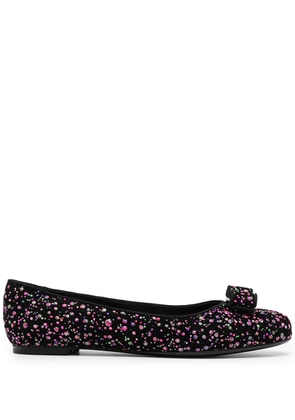 Ferragamo Varina leather ballerina shoes - Black