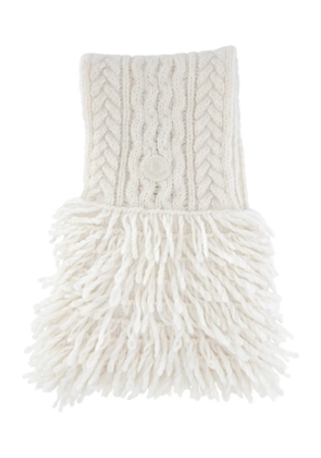 Moncler cable-knit fringed scarf - Neutrals