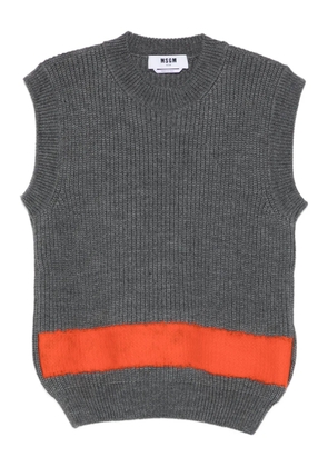 MSGM stripe-detail vest - Grey