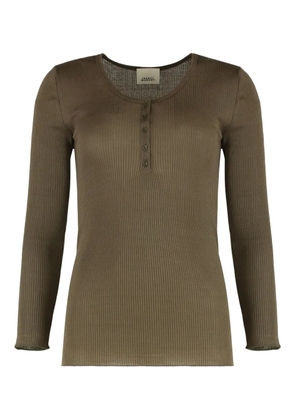 MARANT ÉTOILE ribbed henley top - Green