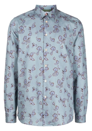 PS Paul Smith paisley-print cotton shirt - Blue