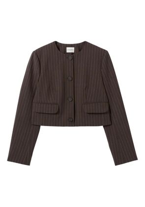 Claudie Pierlot pinstripe cropped jacket - Brown