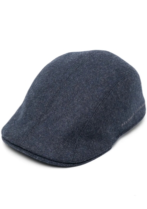Brunello Cucinelli logo-embroidered flat cap - Blue