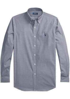 Polo Ralph Lauren mini check.pattern cotton shirt - Blue