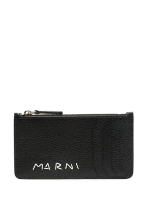 Marni embroidered-logo cardholder - Black