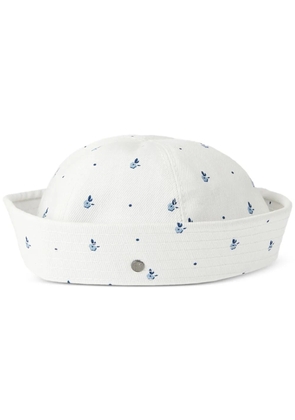 Maison Michel Trey floral-print cotton hat - White
