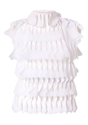 Missoni ruffle-layered sleeveless blouse - White