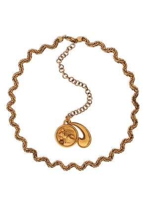 ETRO logo-charm chain necklace - Gold