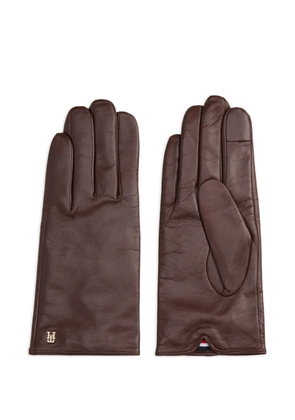 Tommy Hilfiger Chic logo leather gloves - Brown