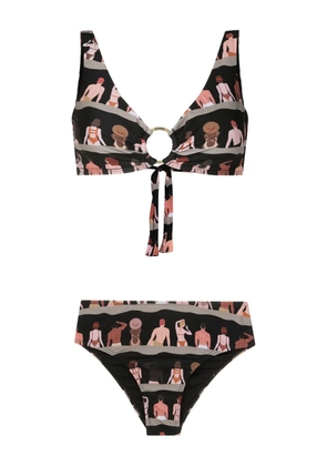 Amir Slama graphic-print bikini - Black