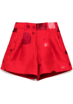 SHIATZY CHEN jacquard shorts - Red