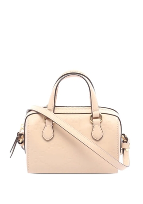 Gucci Pre-Owned 2016-2025 Super Mini Jumbo GG Embossed Leather Gilbert Top Handle Bag handbag - Pink