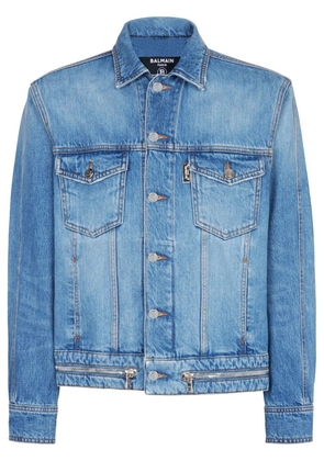 Balmain zip-detail denim jacket - Blue
