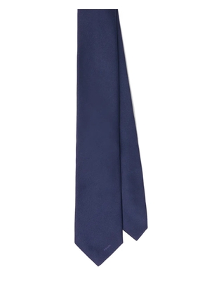 Prada pointed satin tie - Blue