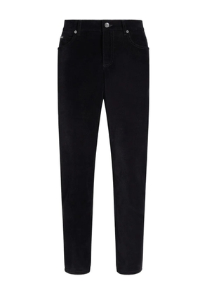 Dolce & Gabbana logo-plaque corduroy trousers - Black