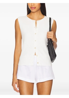 Vince ribbed buttoned tank top - White