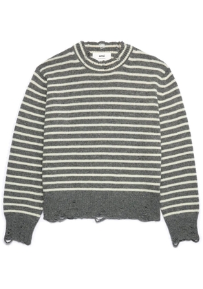 AMI Paris striped wool jumper - Grey