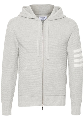 Thom Browne waffle-knit zip-up hoodie - Grey