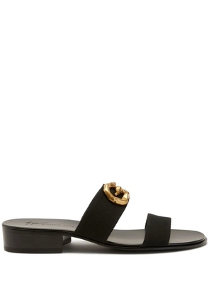 Giuseppe Zanotti Gregorie logo-plaque sandals - Black