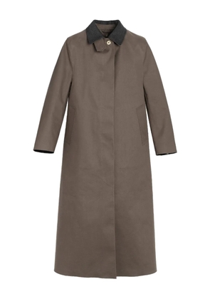 Barrie button-fastening contrast-collar raincoat - Brown