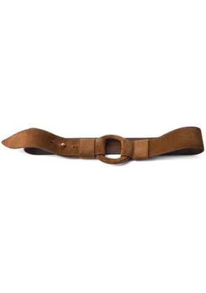 Prada buckle-fastening suede belt - Brown