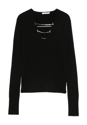 Patrizia Pepe chain-detail V-neck sweater - Black