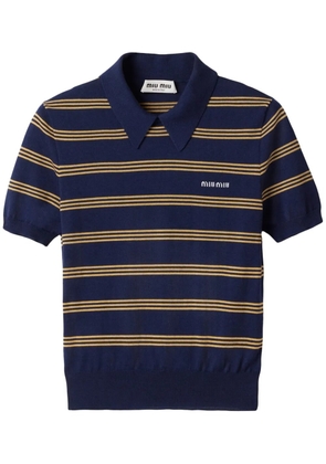 Miu Miu striped polo top - Blue