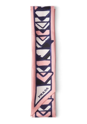 Prada triangle-print silk scarf - Pink
