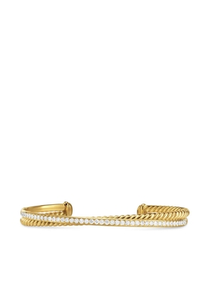 David Yurman 18kt yellow gold Crossover Two Row diamond bracelet (6mm)