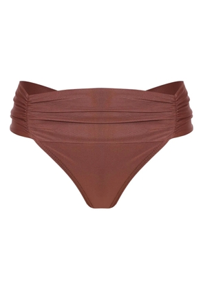 Lygia & Nanny Jasper ruched high-waisted bikini bottoms - Capuccino
