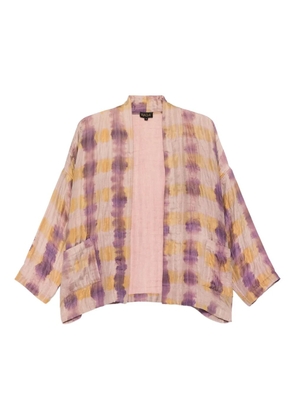YAVI tie-dye checked jacket - Neutrals