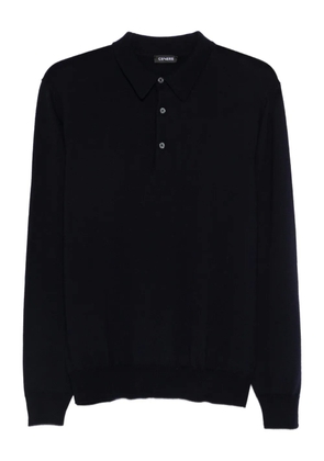 Cenere GB buttoned long-sleeve polo shirt - Blue