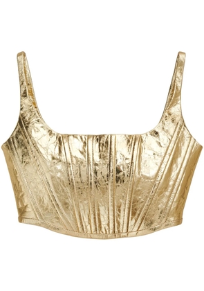 Marc Jacobs metallic leather corset top - Gold