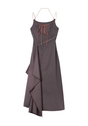 Sunnei draped tie-back midi dress - Brown