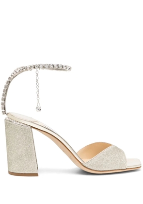 Jimmy Choo Saeda 85mm leather sandals - Gold