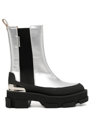 Both metallic leather ankle boots - Silver