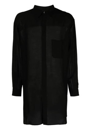 Yohji Yamamoto sheer-finish long shirt - Black