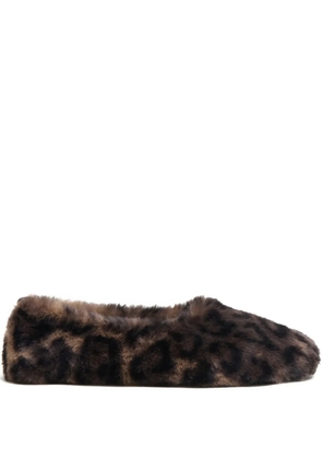 Apparis Magda leopard-pattern flat slippers - Brown