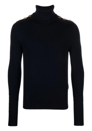 Balmain button-details merino-wool jumper - Blue