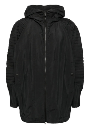 Homme Plissé Issey Miyake Cascade pleated hooded jacket - Black