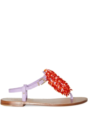 PUCCI beaded leather sandals - Brown