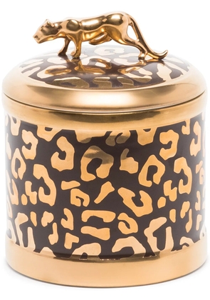 L'Objet leopard candle 10x11cm - Gold
