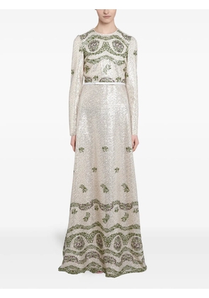 Giambattista Valli sequin-embroidered long dress - Silver