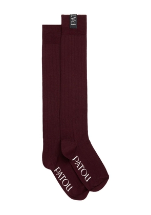 Patou ribbed knee-high socks - Red